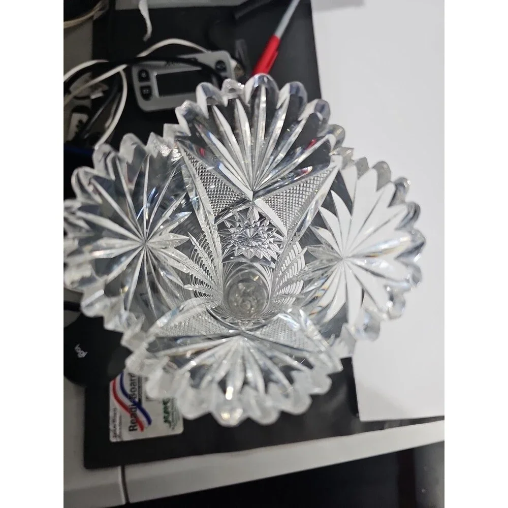 Vintage Clear CUT CRYSTAL Glass 9.5